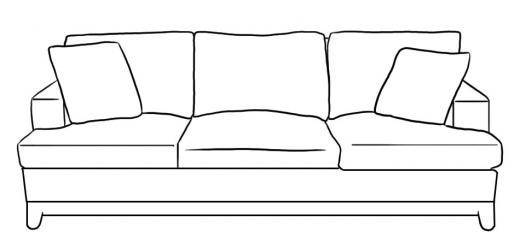 hvordan man tegner en sofa